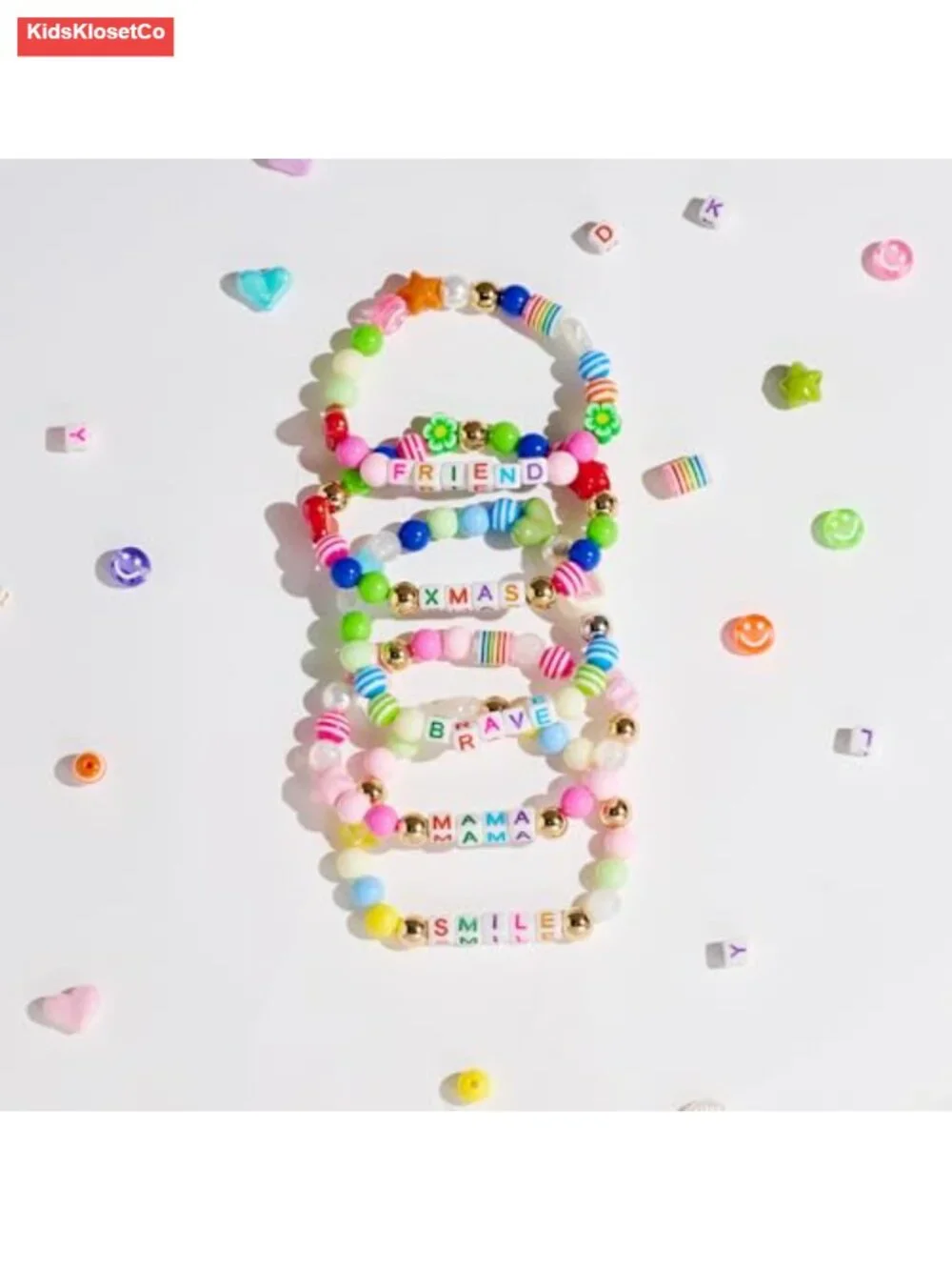 594Pcs DIY Bracelet Making Kit with Letter Flower Heart Beads, Friendship - Picture 3 of 5